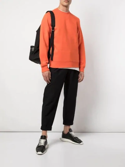 Shop Carhartt Chase Rib-trimmed Sweatshirt In Orange