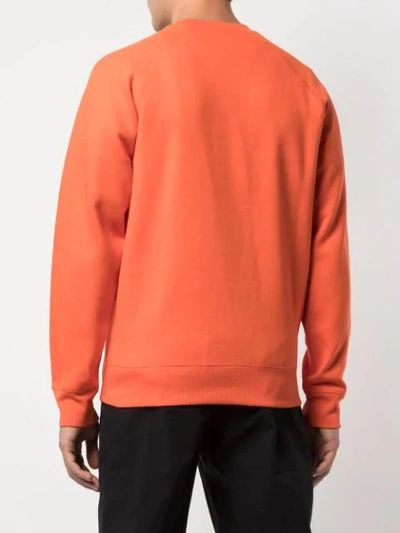 Shop Carhartt Chase Rib-trimmed Sweatshirt In Orange