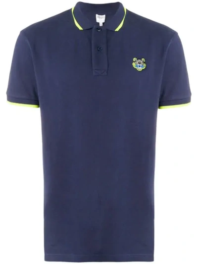 Shop Kenzo Tiger Polo Shirt In Blue