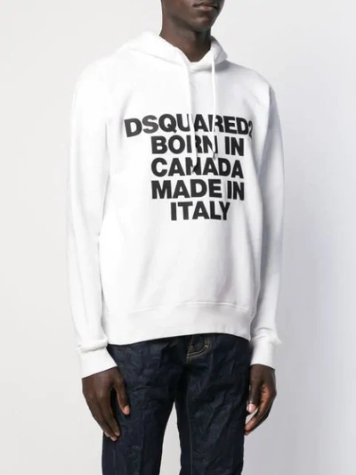 Shop Dsquared2 Graphic Hoodie In White