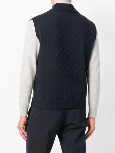 Shop N•peal Quilted Waistcoat In Blue