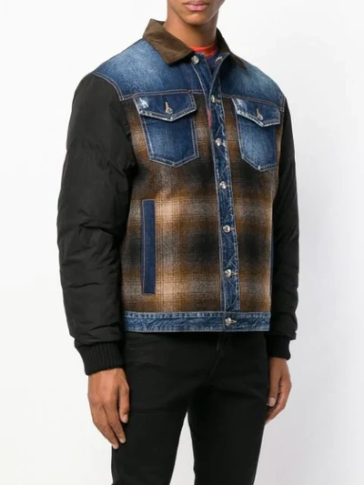 Shop Dsquared2 Hybrid Denim Jacket In Blue