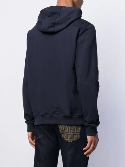 Shop Fendi Diabolic Eyes Hoodie In Blue