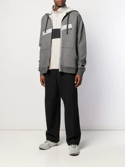 Shop Lanvin Logo Hoodie In Grey