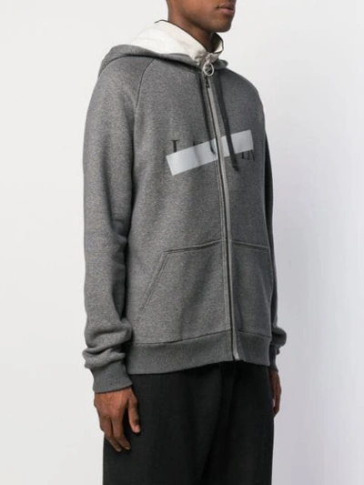Shop Lanvin Logo Hoodie In Grey