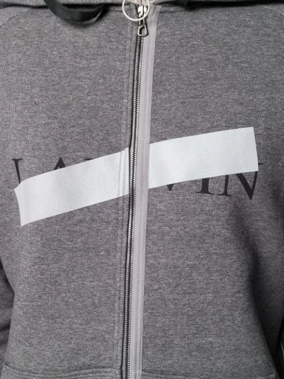 Shop Lanvin Logo Hoodie In Grey