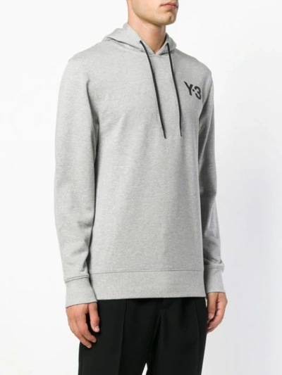 Shop Y-3 Logo Hoodie In Grey