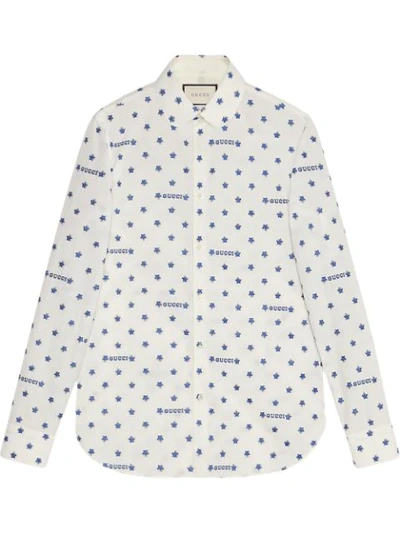 Shop Gucci Star Fil Coupé Shirt In White