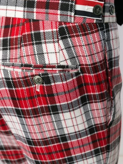 Shop Thom Browne Variegated Check Skinny Wool Trouser In Red