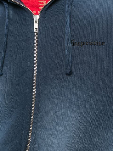 bleached zip up sweatshirt supreme