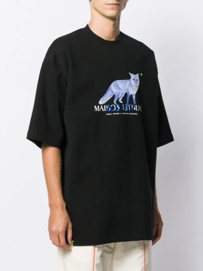 Shop Maison Kitsuné Ader Error X  T-shirt - Black