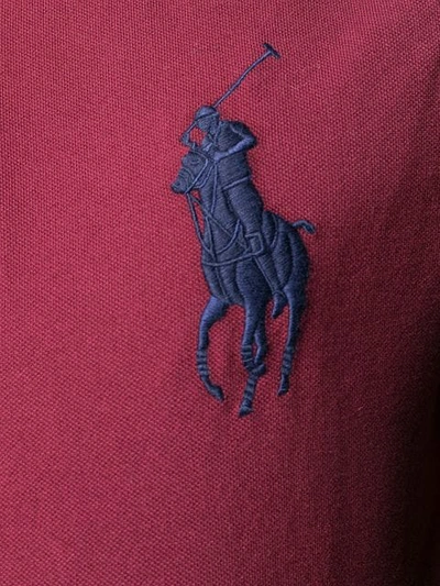Shop Polo Ralph Lauren Embroidered Crest Logo Polo Shirt In Red
