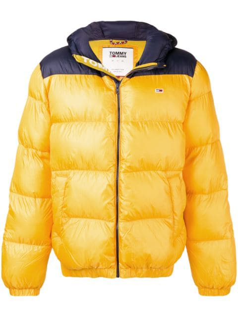 tommy jeans yellow puffer jacket