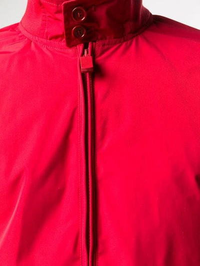 Shop Aspesi High Neck Bomber Jacket In Red