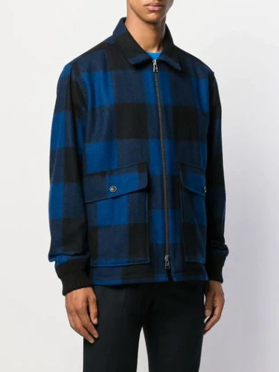 Shop Woolrich Gingham Check Jacket In Blue