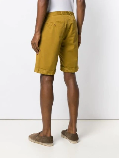 Shop Etro Paisley Hem Chino Shorts In Yellow