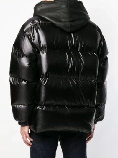 Shop Yves Salomon Oversized Shearling Down Jacket In Black