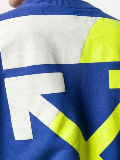 Shop Off-white Diagonals Sweatshirt In 3060 Blue Yellow