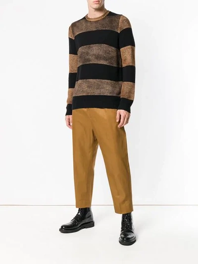 Shop Avant Toi Overdyed Striped Sweater In Black