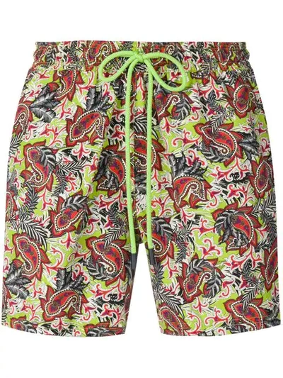 Shop Etro Paisley Print Swim Shorts In Green