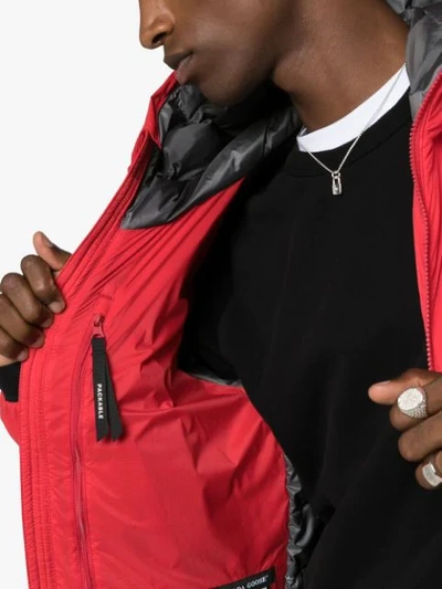 Shop Canada Goose Lodge Feather Down Jacket In Red