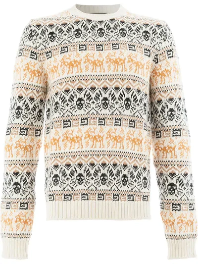 Shop Gucci Jacquard Knit Sweater In White