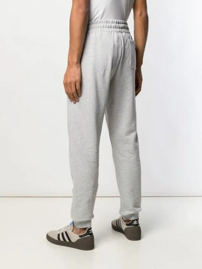 Shop Moschino Double Question Mark Logo Track Pants In Grey