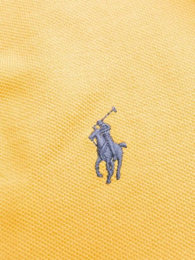 Shop Polo Ralph Lauren Logo Embroidered Polo Shirt In Yellow