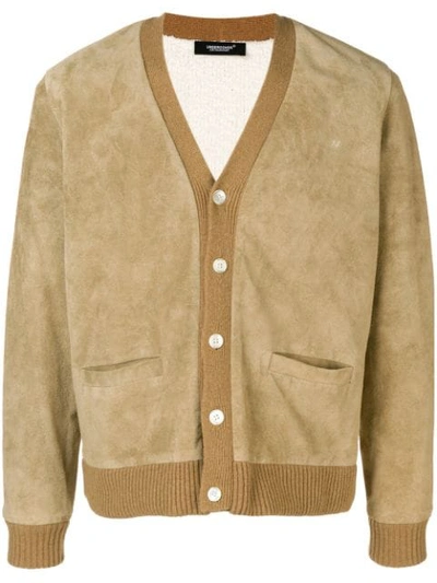 Shop Undercover Leather Cardigan In Neutrals