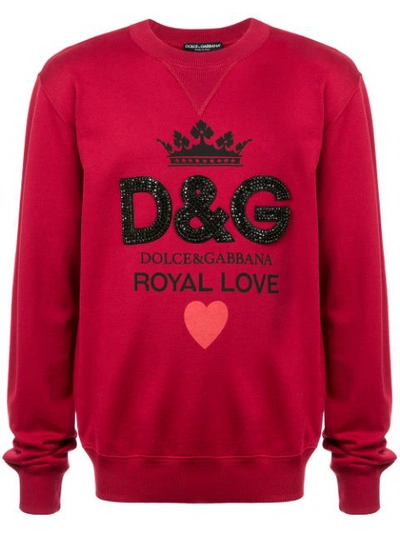 Shop Dolce & Gabbana Royal Love Sweatshirt - Red