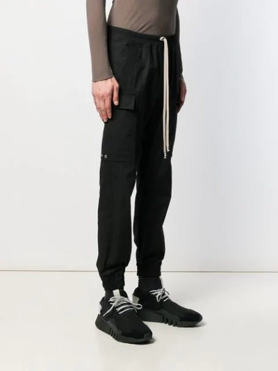Shop Rick Owens Slim Fit Cargo Trousers In Black