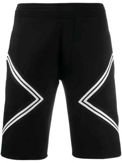 Shop Neil Barrett Geometric Print Shorts In Black