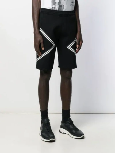 Shop Neil Barrett Geometric Print Shorts In Black