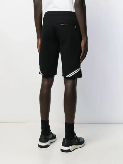 Shop Neil Barrett Geometric Print Shorts In Black