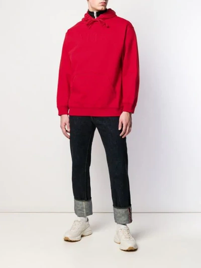 Shop Valentino Vltn Motif Hoodie In Red