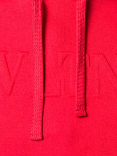 Shop Valentino Vltn Motif Hoodie In Red