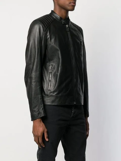 Shop Belstaff Biker Bomber Jacket In Black