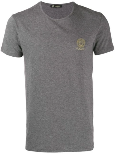 Shop Versace Medusa Logo Stamp T-shirt In Grey