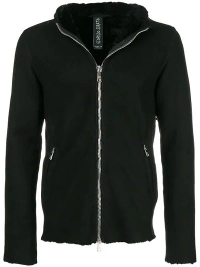 Shop Giorgio Brato Hooded Zip Jacket - Black