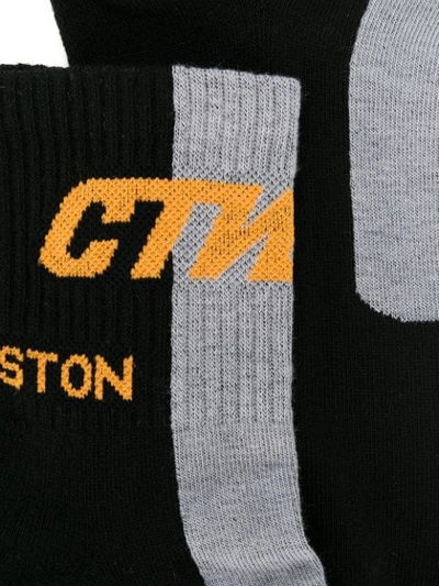 Shop Heron Preston Colourblock Logo Crew Socks In Black