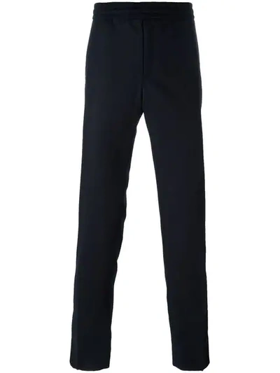 Shop Moncler Classic Straight Leg Trousers In Black