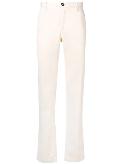 Shop Massimo Alba Slim Fit Trousers In White