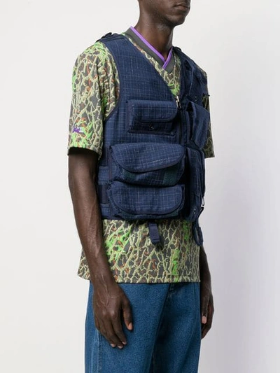 Shop Junya Watanabe Utilitarian Waistcoat In Blue