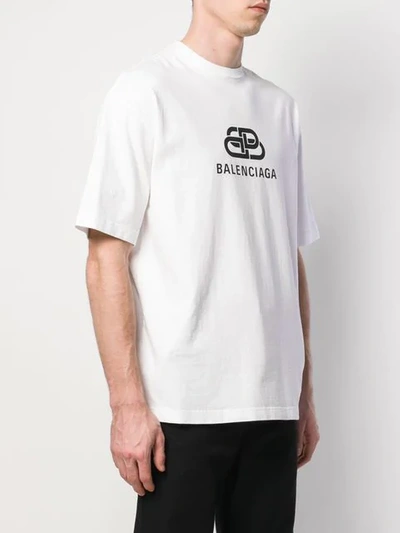 Shop Balenciaga Bb  T-shirt In White