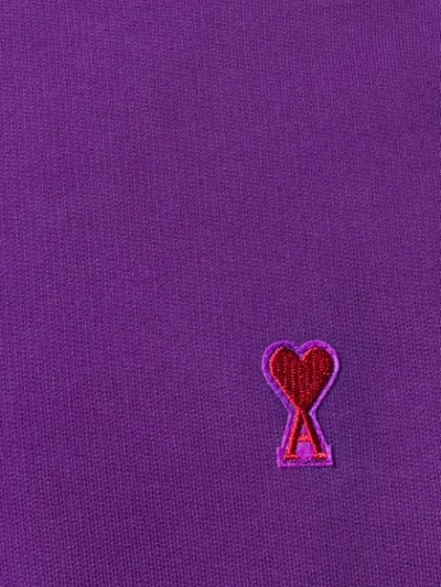 Shop Ami Alexandre Mattiussi Crew Neck Sweatshirt With Red Ami De Coeur Patch In 500 Violet