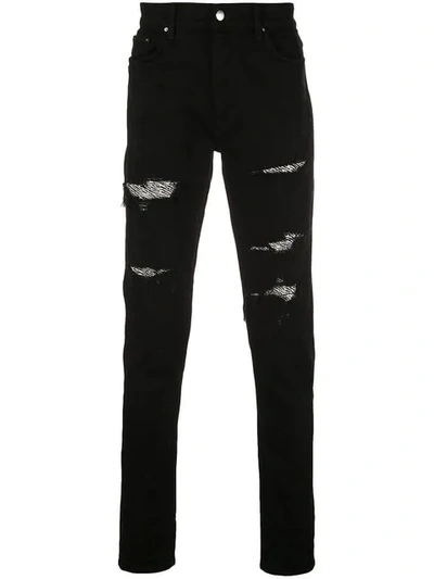 Shop Amiri Sequin Zebra Skinny Jeans In Black