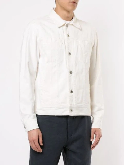 Shop Venroy Japanese Denim Jacket In White