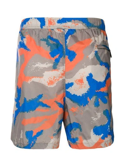 Shop Valentino Camouflage Swim Shorts In Grey