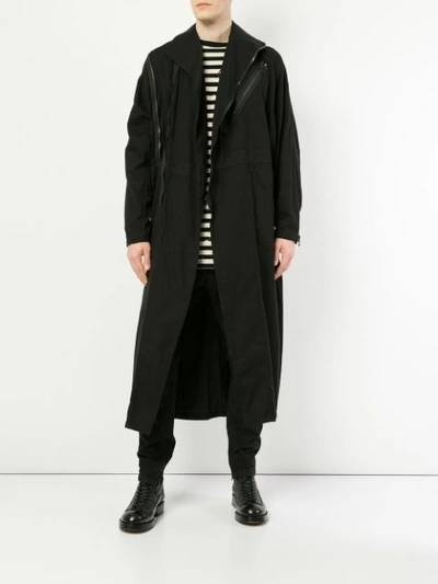 Shop Julius Zipped Coat In Black