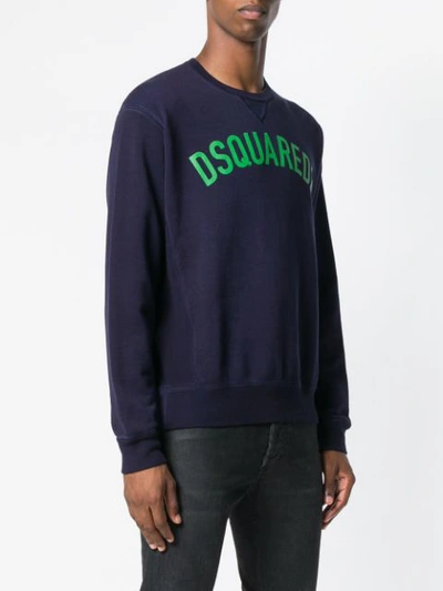 Shop Dsquared2 Sweatshirt Mit Logo In Blue